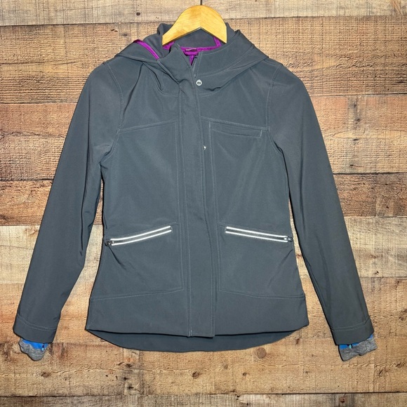 Ivivva Other - Ivivva Girls Softshell Rain Jacket Grey Sz 14 Hooded Outdoors Spring